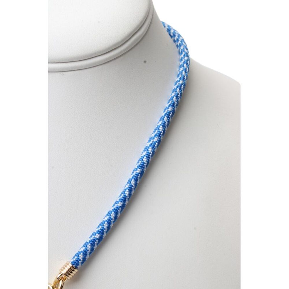 Roxanne Assoulin Womens Gold Tone Red Paracord Happy Cord Charm Necklace 17" - Picture 3 of 4